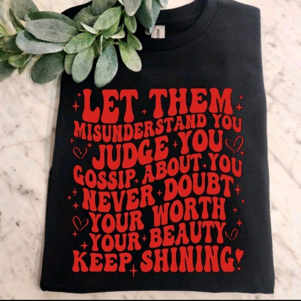 Motivation shirt Let Them popular wavy lettering Red